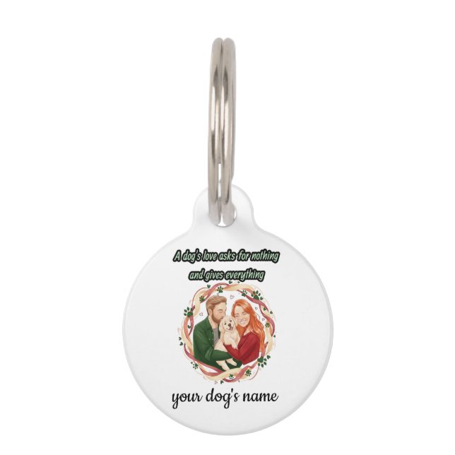 Heartwarming dog quote personalized  pet tag (Front)