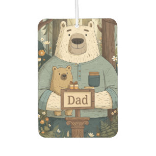 Heartwarming Father's Day Illustration of Bears Air Freshener