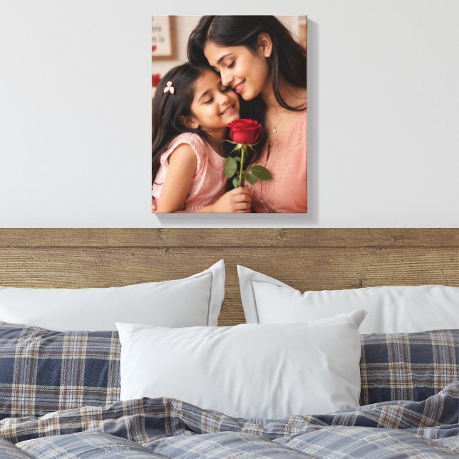 Heartwarming Floral Personalized Gift Canvas Print (Insitu(Bedroom))