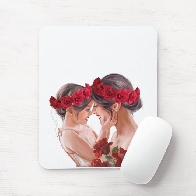 Heartwarming Floral Personalized Gift Mouse Pad (With Mouse)