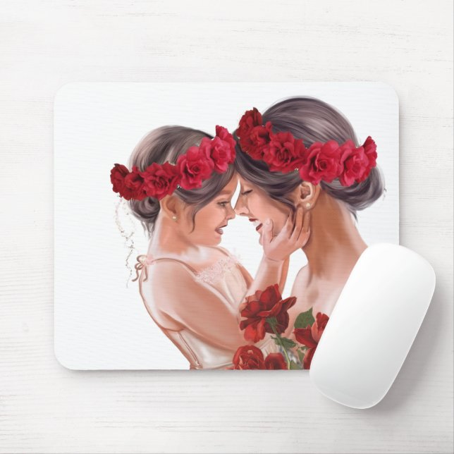 Heartwarming Floral Personalized Gift Mouse Pad (With Mouse)