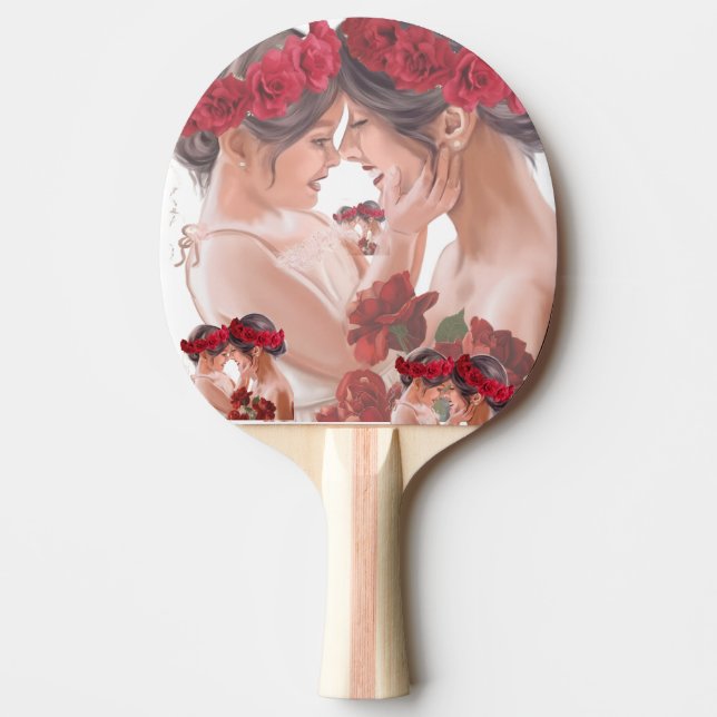 Heartwarming Floral Personalized Gift Ping Pong Paddle (Front)
