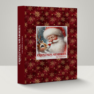 Heartwarming Santa Rudolph Xmas Memory Ring File Binder