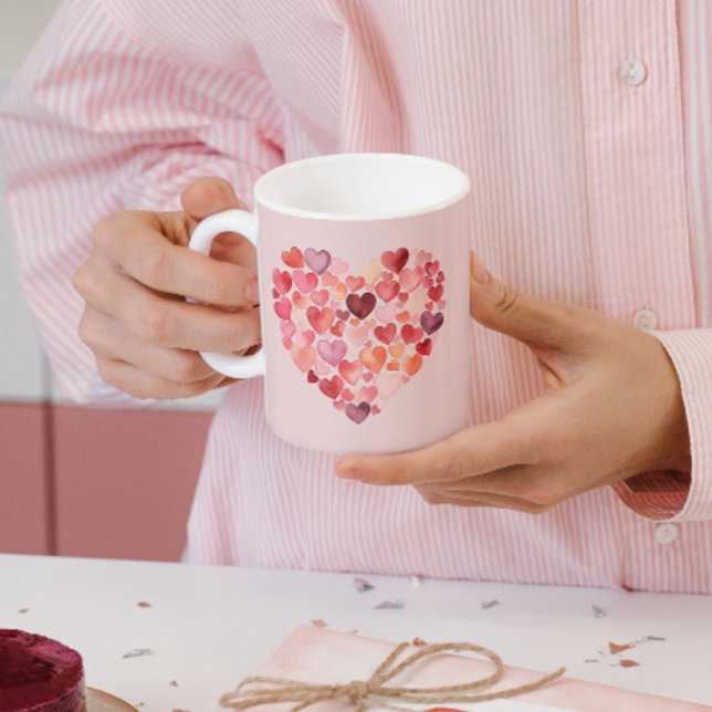Heartwarming Sip | Watercolor Hearts | Valentine  Coffee Mug (Creator Uploaded)