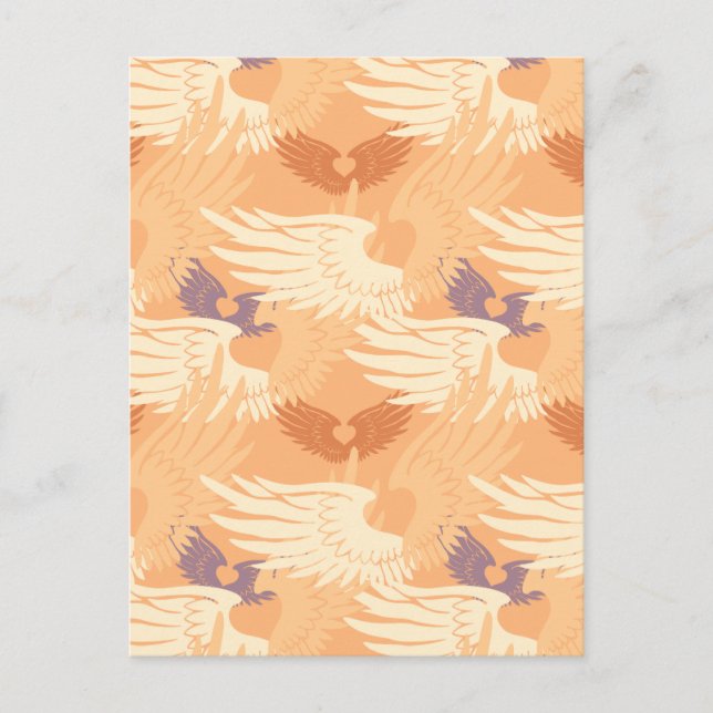 Heartwings Camouflage Blank (peach/beige/lavender) Postcard (Front)