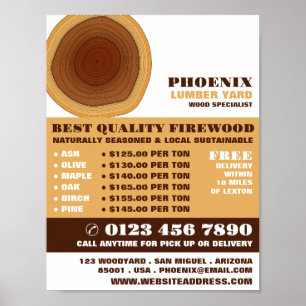 Heartwood, Lumber/Timber/Wood Yard Advertising Poster
