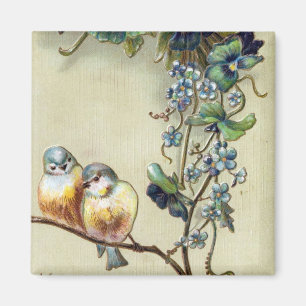 Hearty Congratulations Vintage Birds Magnet