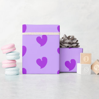 Hearty Hearts - Purple and Lilac - Wrapping Paper