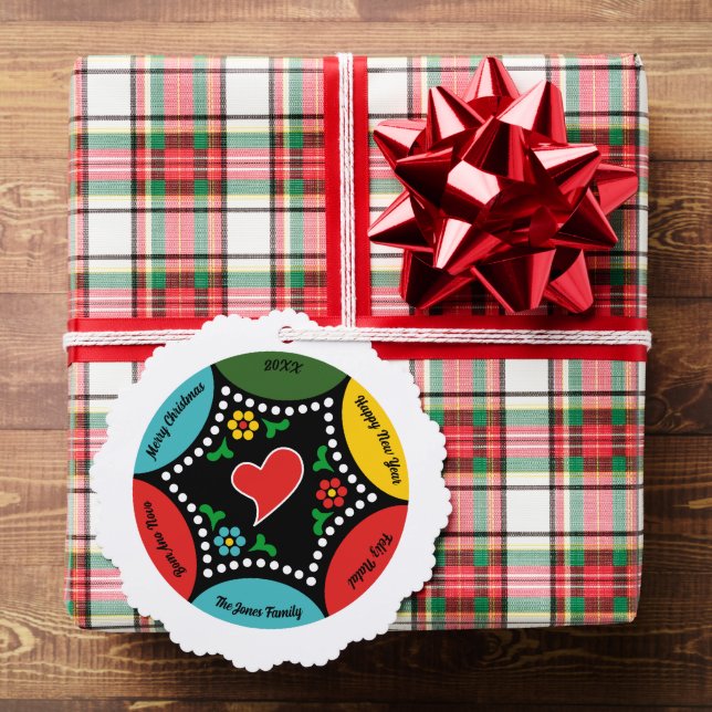 Hearty Portuguese Christmas bauble Ornament Card (Insitu (Gift))