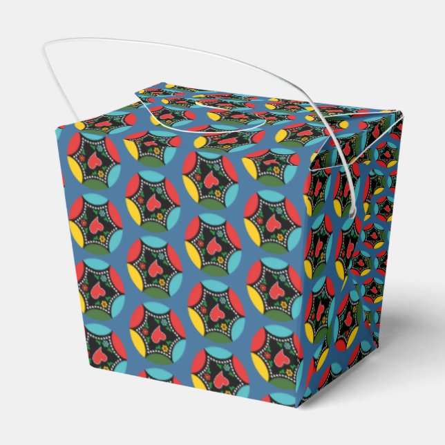 Hearty Portuguese Christmas baunle pattern Favor Box (Back Side)