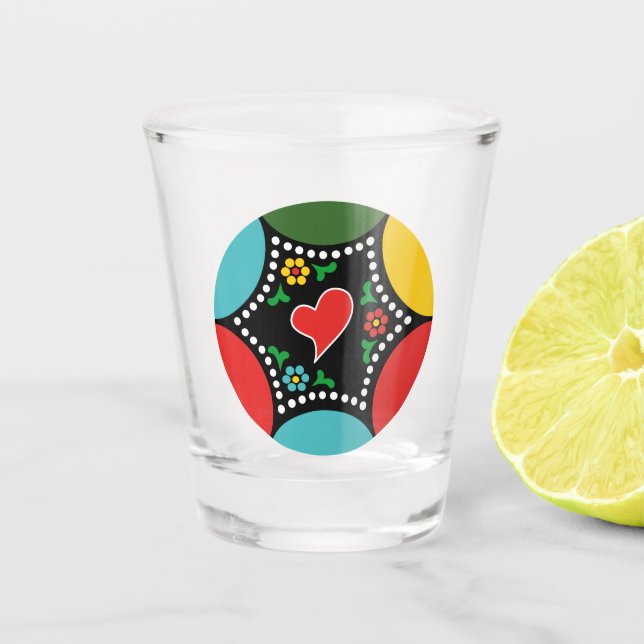Hearty Portuguese Christmas Party and Gifts Shot Glass (Front)