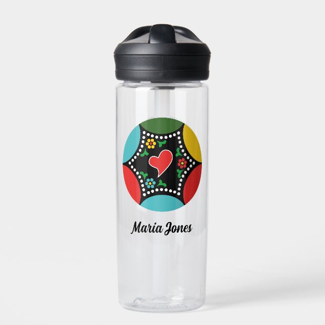 Hearty Portuguese Christmas Party and Gifts Water Bottle (Front)