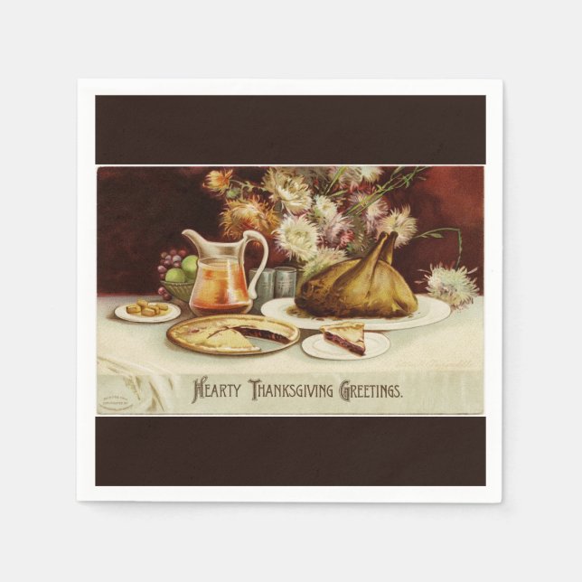 Hearty Thanksgiving Dinner Napkin (Front)