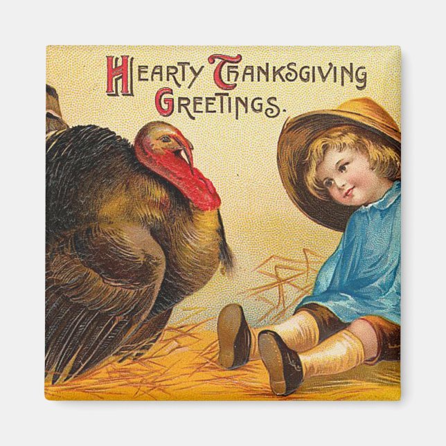 Hearty Thanksgiving Greetings Magnet (Front)