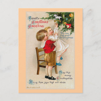 "Hearty Xmas Greetings" Holiday Postcard