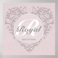 HeartyChic Pink Linen Damask Heart