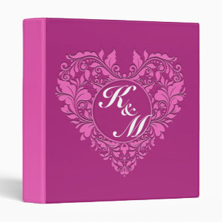 HeartyParty Pink And Cherry Damask Heart Binder