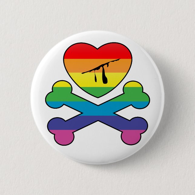 heartz and bones. 2 inch round button (Front)