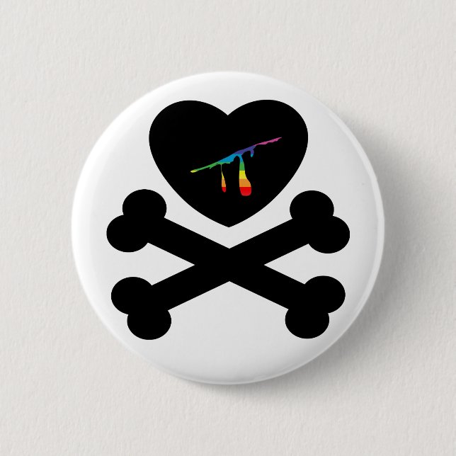 heartz and bones. 2 inch round button (Front)