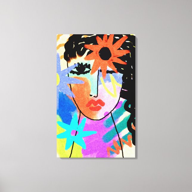 Heat Abstract Digital Portrait of a Woman Canvas Print (Front)