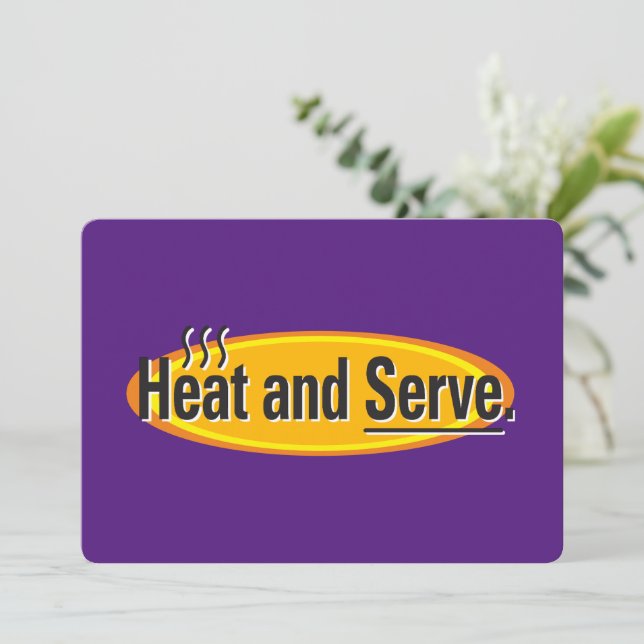 Heat and Serve Black Text Gfx Thank You Card (Standing Front)