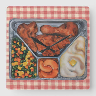 Heat and Serve! Square Wall Clock