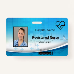 Heat Beat Lifeline Cross Medical Photo ID Badge
