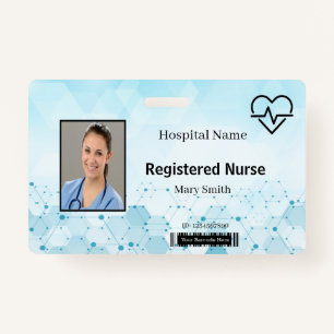 Heat Beat Lifeline Molecule Medical Photo ID Badge