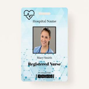 Heat Beat Molecule Medical Vertical Photo ID Badge