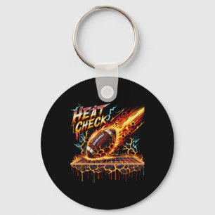 Heat Check Flaming Footll Drip Graphic For Men Boy Keychain