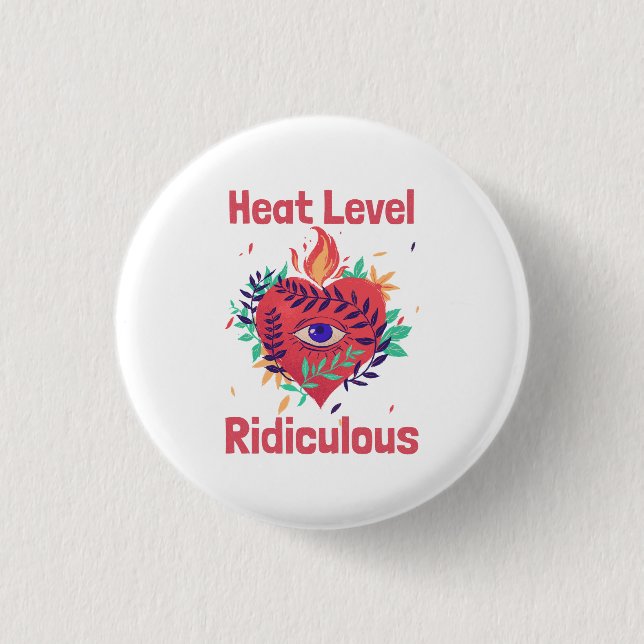 Heat Level Ridiculous Curry Lover 1 Inch Round Button (Front)