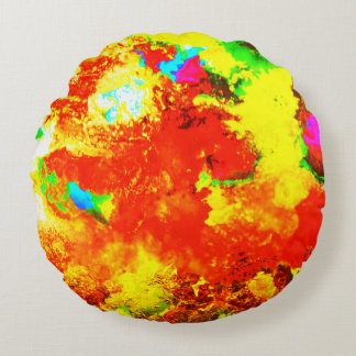 Heat Map Red Round Pillow