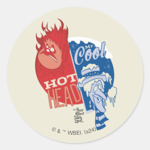 Heat Miser Hot Head & Snow Miser Mr. Cool Classic Round Sticker