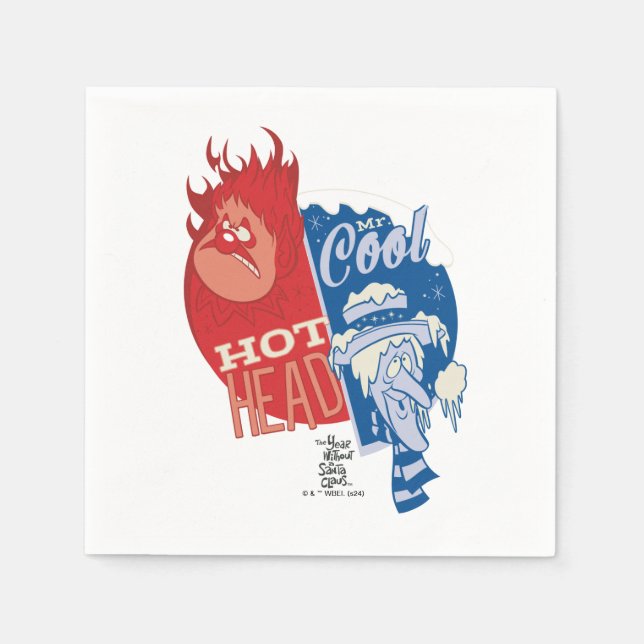 Heat Miser Hot Head & Snow Miser Mr. Cool Napkin (Front)