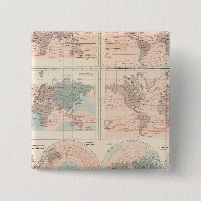 Heat over globe 2 inch square button (Front)