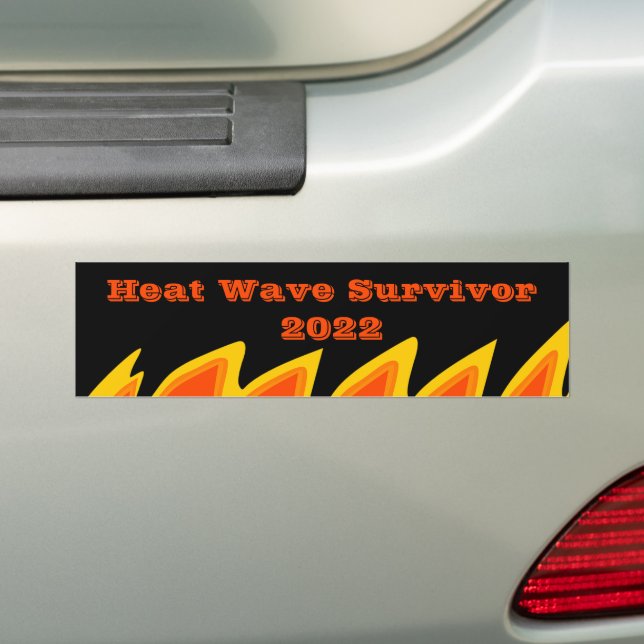 Heat Wave Survivor 2022 Bumper Sticker (On Car)