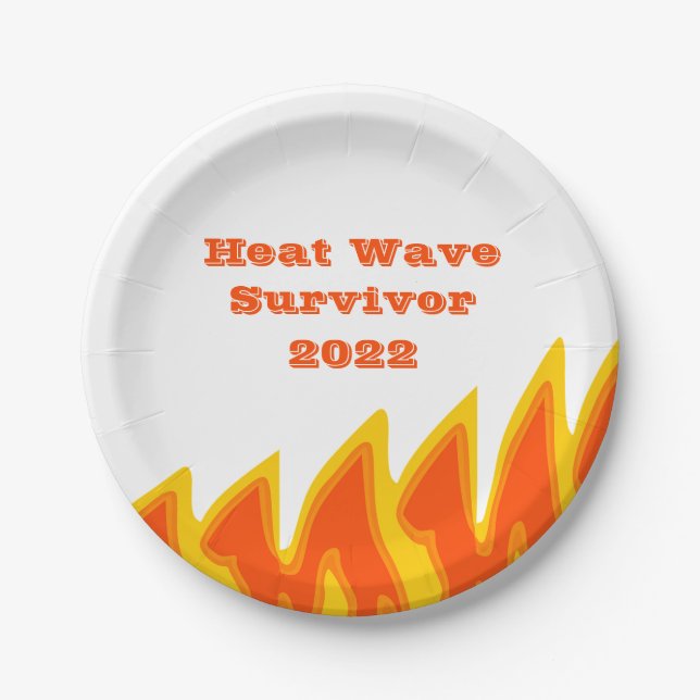 Heat Wave Survivor 2022 Paper Plate (Front)