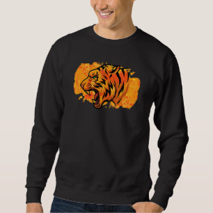 Heated Tiger Head Abstract Colourful Tiger Artwork Sweatshirt