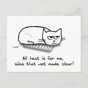 Heater Vent Cat - Funny Cat Gift Postcard