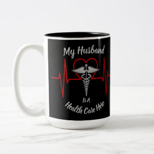 Heath Care Hero Husband Two-Tone Coffee Mug