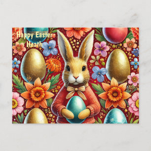 HEATH ~ HAPPY EASTER BUNNY GREETING ~  HOLIDAY POSTCARD