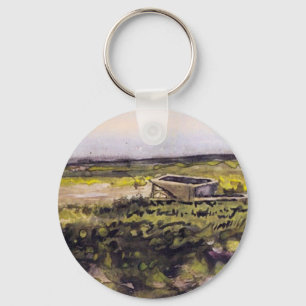 Heath with a Wheelbarrow by Vincent van Gogh Keychain