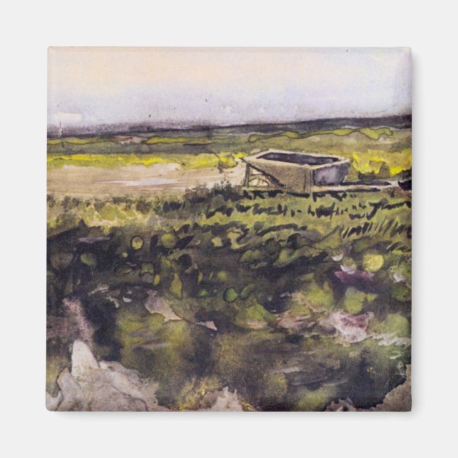 Heath with a Wheelbarrow by Vincent van Gogh Magnet (Front)
