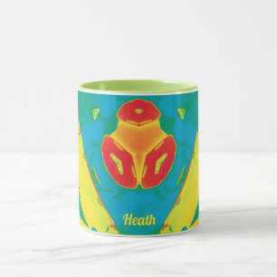 HEATH ~ Zany 3D ~ Yellow Red Green Blue Mug