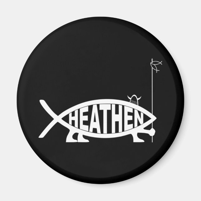 Heathen Fish Magnet (Front)