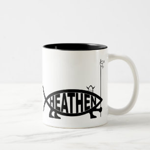 Heathen Fish Two-Tone Coffee Mug
