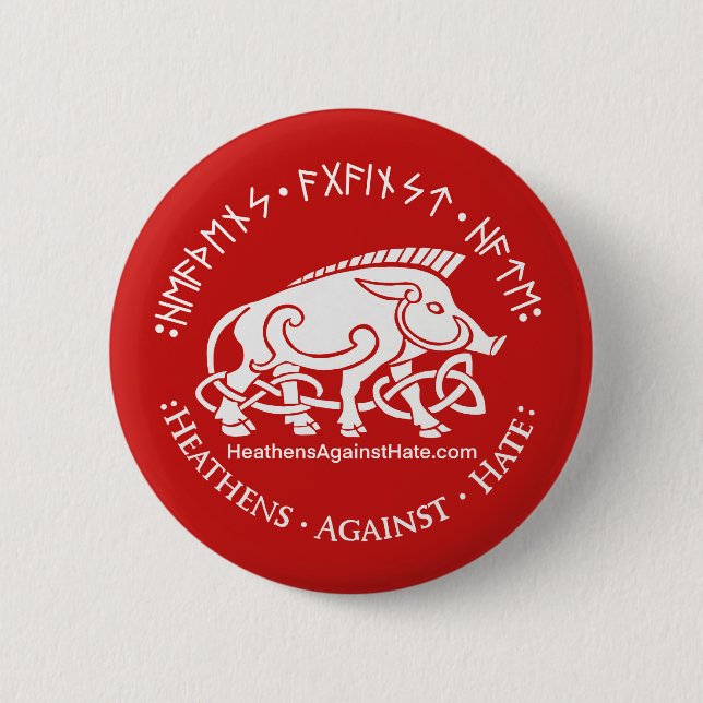 Heathens Against Hate 2 Inch Round Button (Front)