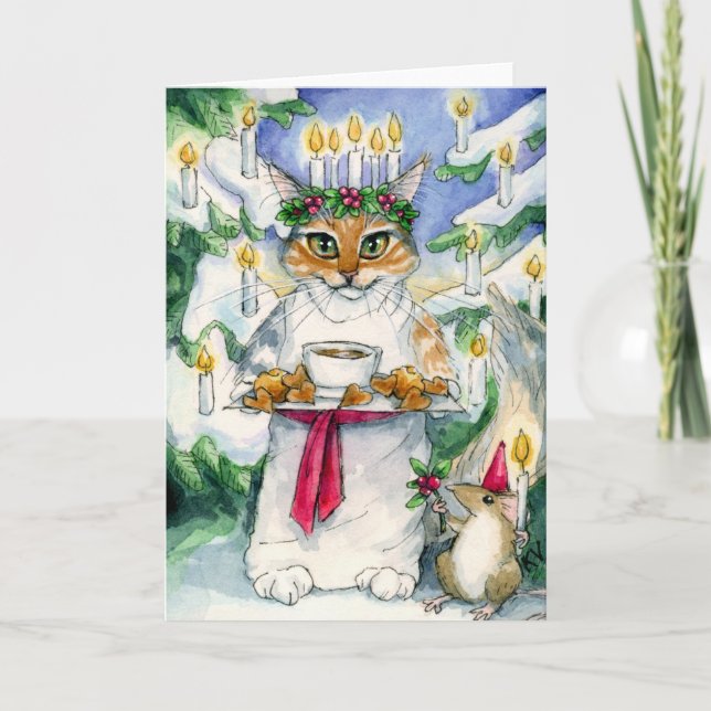 Heather as Santa Lucia Christmas card (Front)