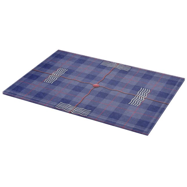 Heather Blue Plaid Cutting Board (Corner)