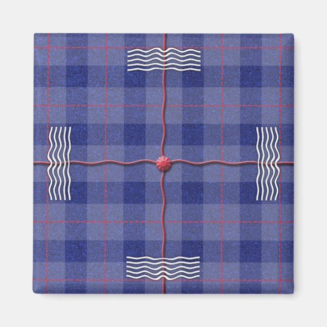 Heather Blue Plaid Magnet (Front)